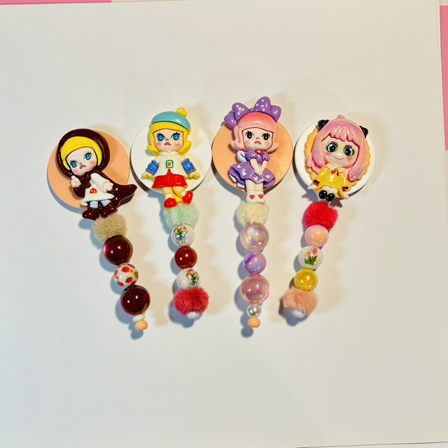 Cute girl character beaded mirror