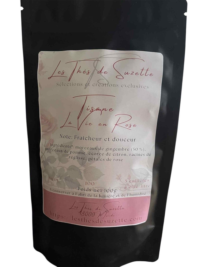 Tisane la Vie en Rose - Gingembre, citron, réglisse, rose