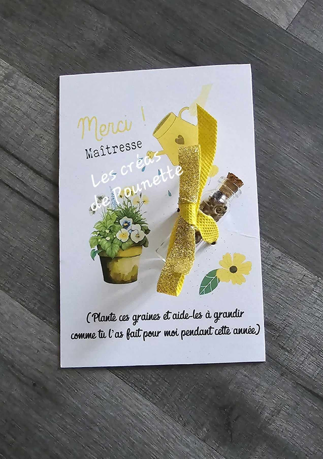 Carte  avec graines à planter