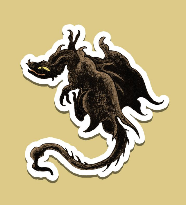 Small happy dragon vinyl sticker