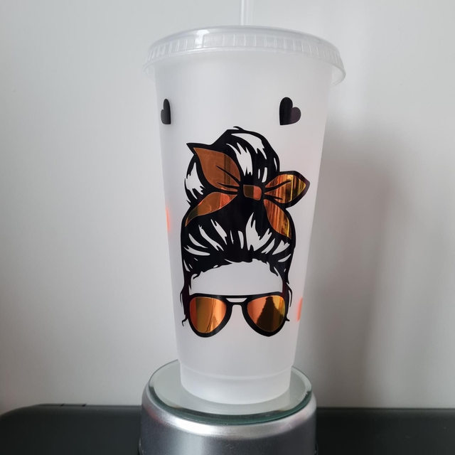 Just A Mum Getting Shit Done Large Cold Cup Tumbler Starbucks Style Personalised 