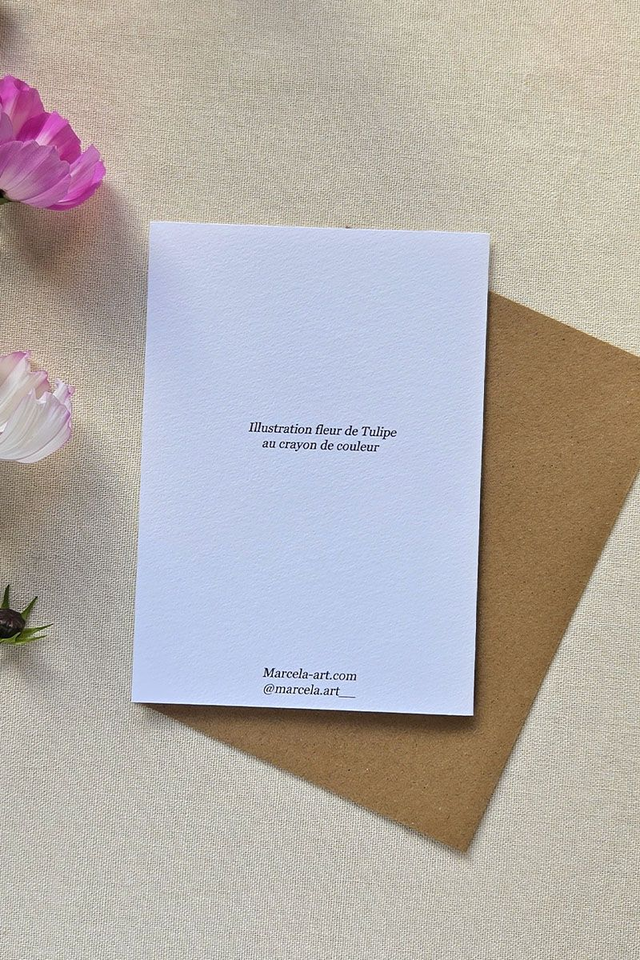 Carte au crayon de couleur - Tulipe