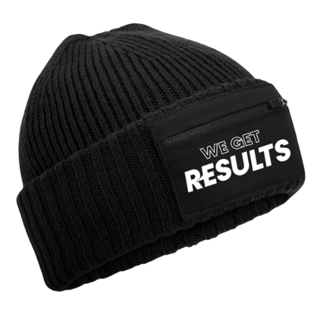 We Get Results Zip Patch Beanie (Herbalife Members Only)