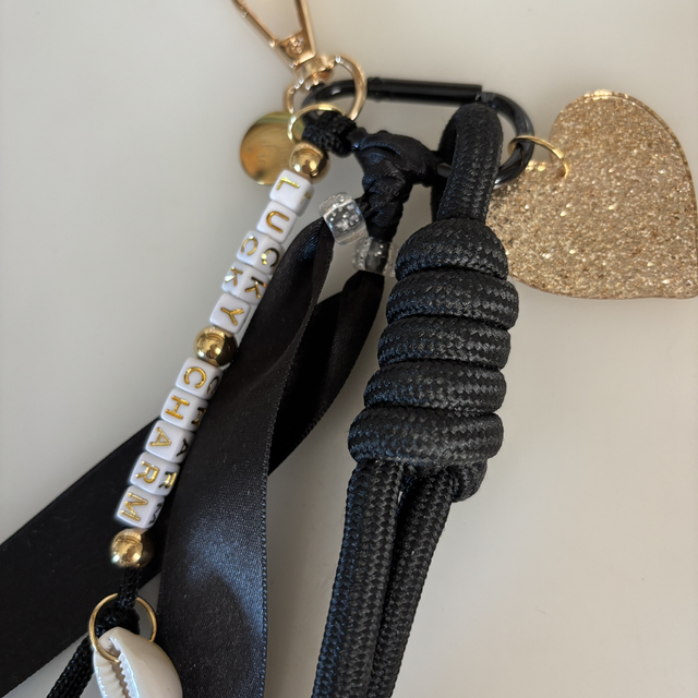 Porte-clés Grigri de sac black LUCKY CHARM