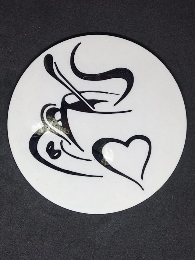 Dessous de verre Tasse a café et coeur