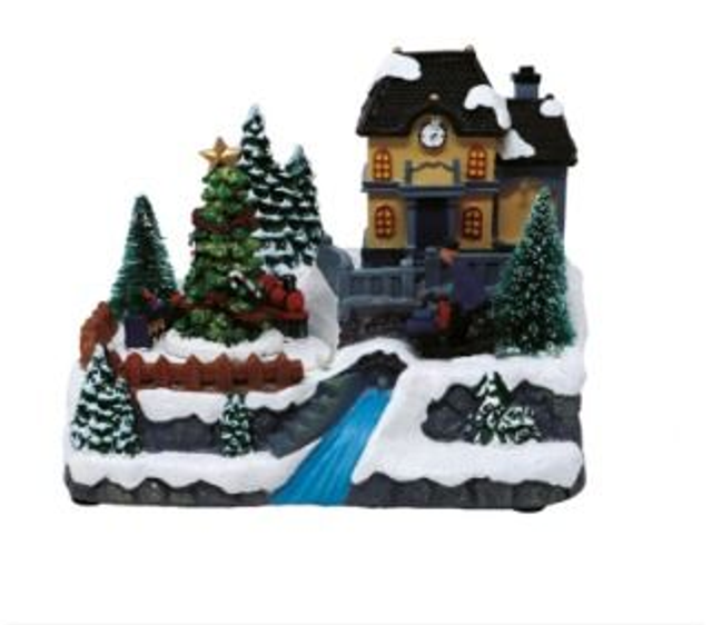 NATALE , CARILLON CON MOVIMENTO PAESAGGIO