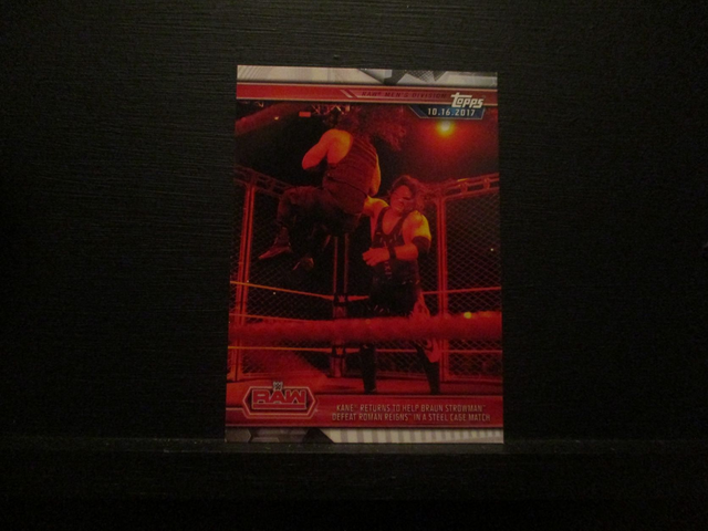 Kane Returns To Help Braun Strowman Defeat Roman Reigns In A Steel Cage Match - Champions Original Trading Card #5