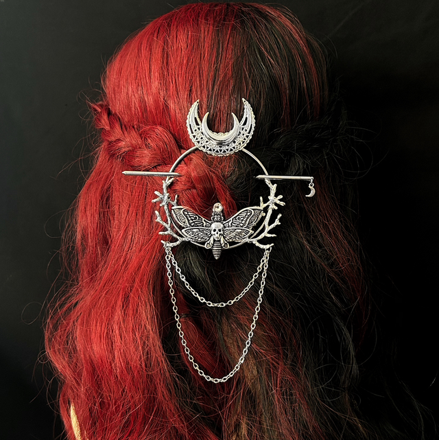 Deathmoth hair stick barette