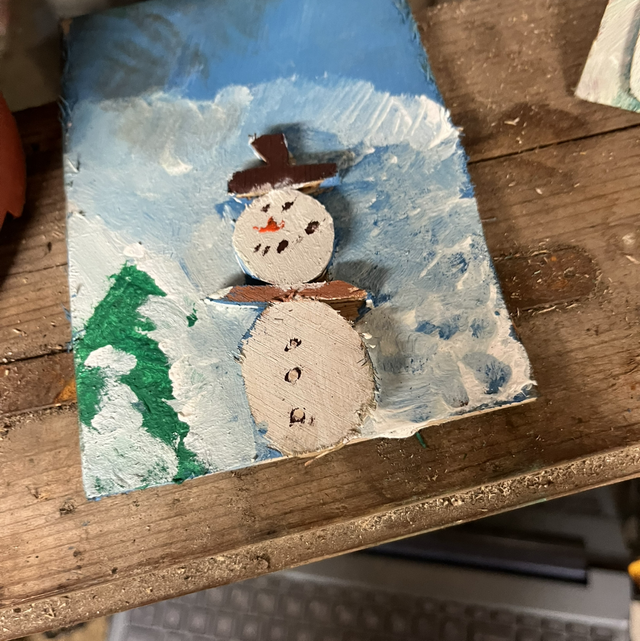 Wooden Christmas card