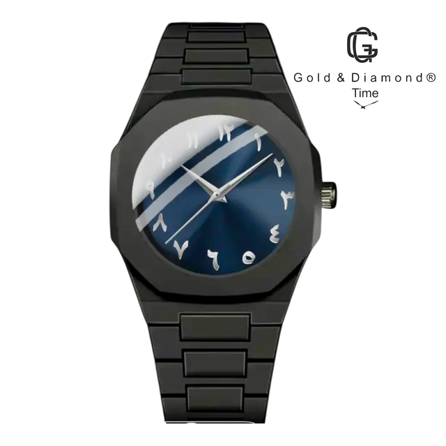 Orologio First Gold &amp; Diamond Time Nero Blu 0326