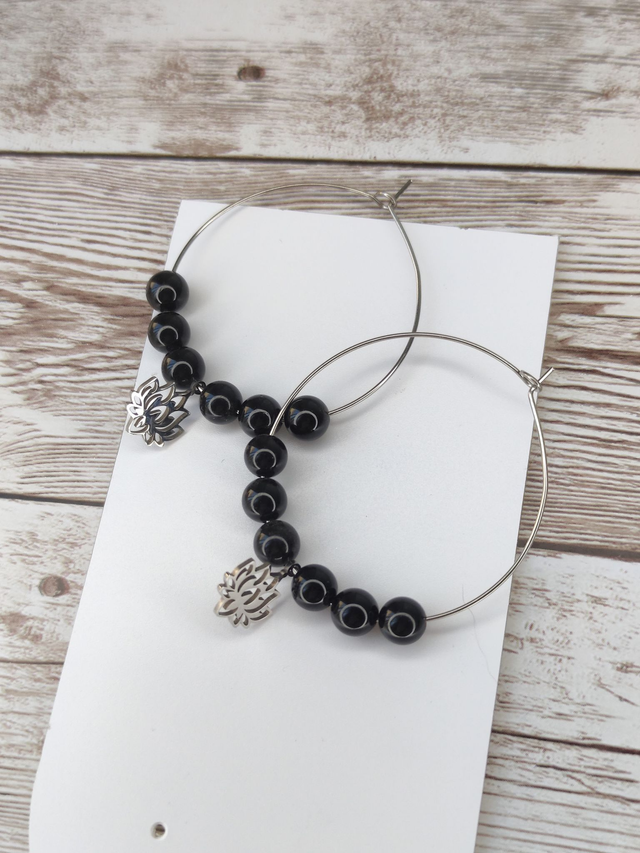 Boucles Tourmaline créole 4 cm