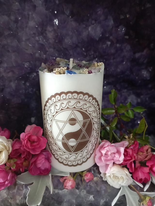 Bougie pilier Yin et Yang