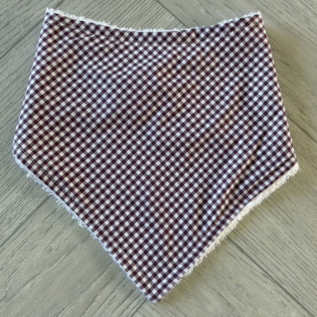 Plum Gingham Bamboo Dribble Bib