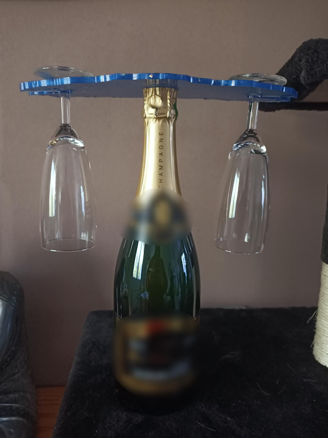 Support bouteille et verres 