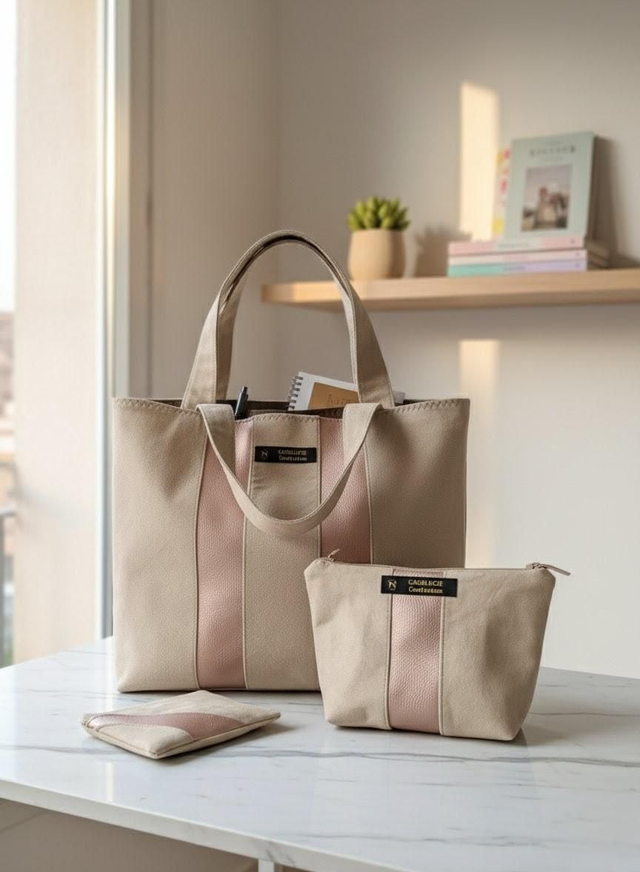 Ensemble 3 pièces Tammy Sable Femme - Chic & Artisanal