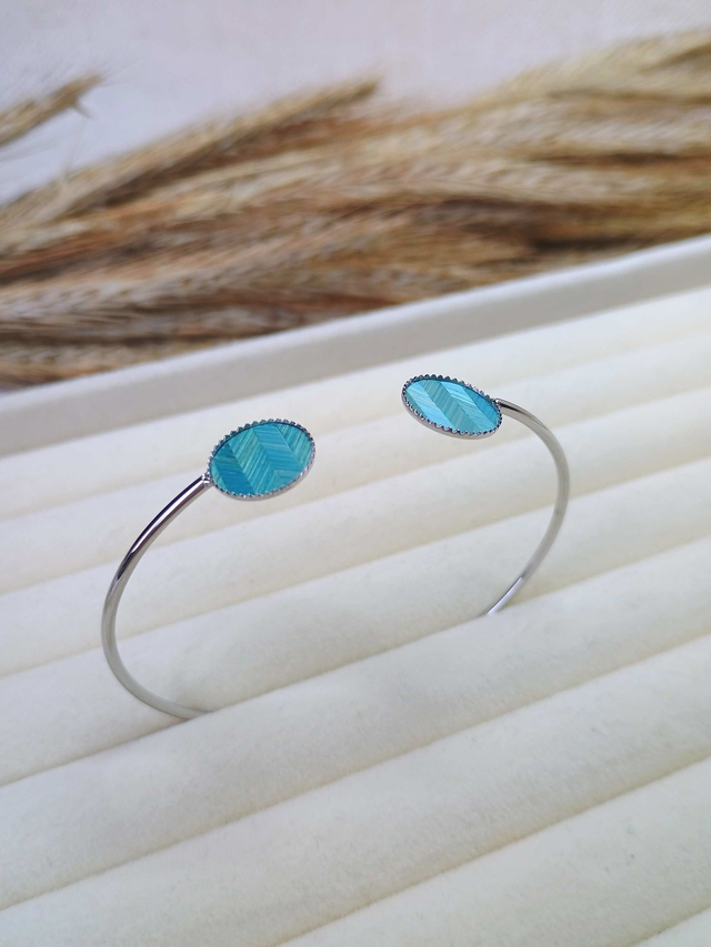 Bracelet JONC Chevrons Turquoise