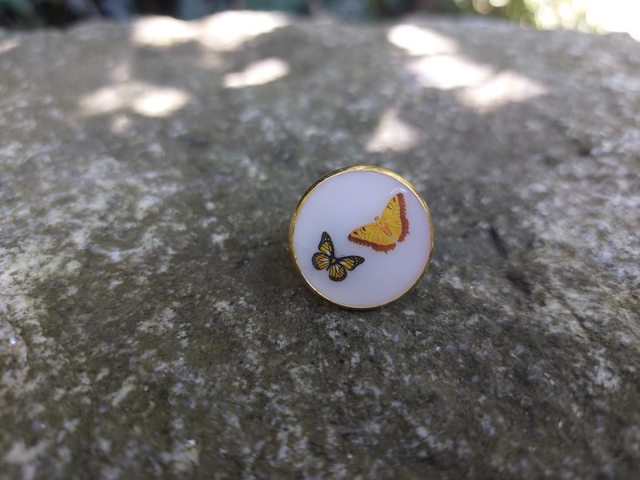 Bague papillons jaunes