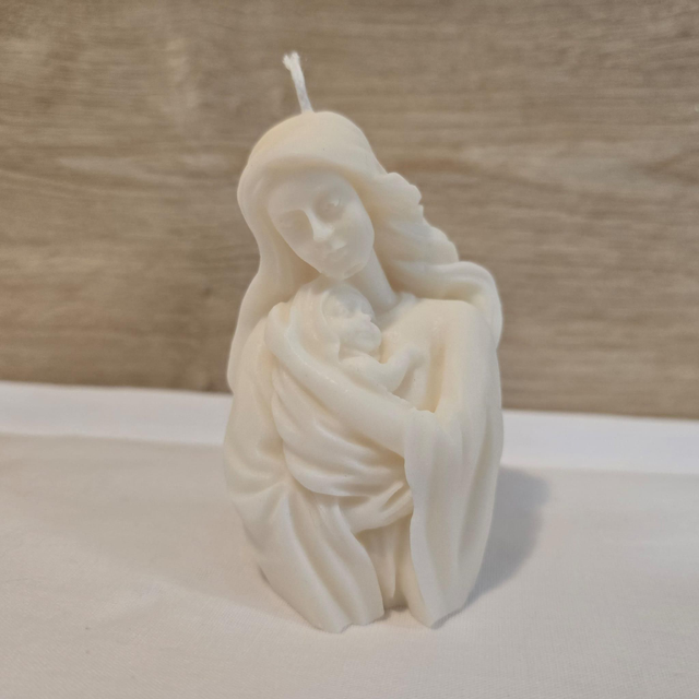 Bougie la vierge et l'enfant