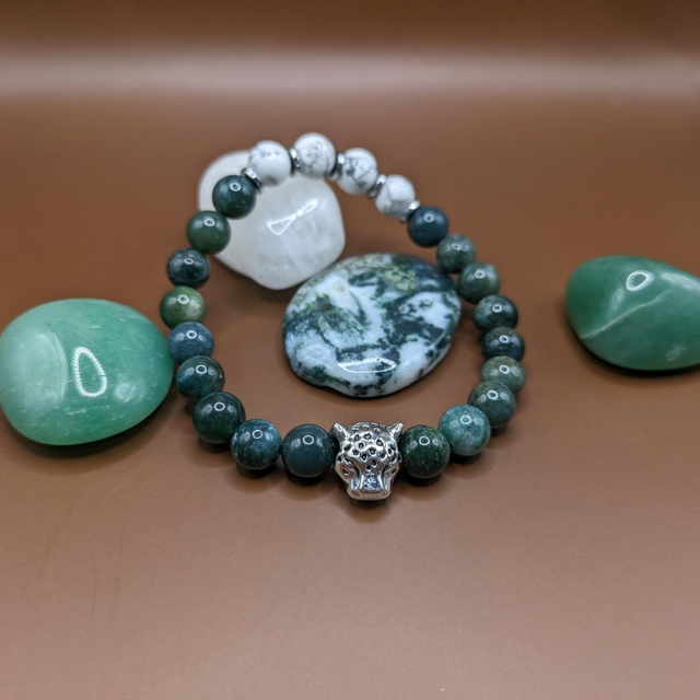 Agate mousse 💚 et Howlite 🤍