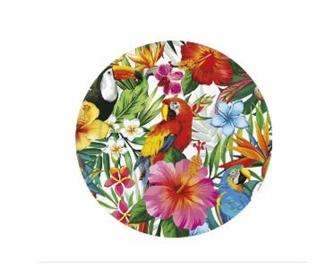 PARTY HAWAI , PIATTI TEMA HAWAIANI CM 23 IN CARTA  6PZ