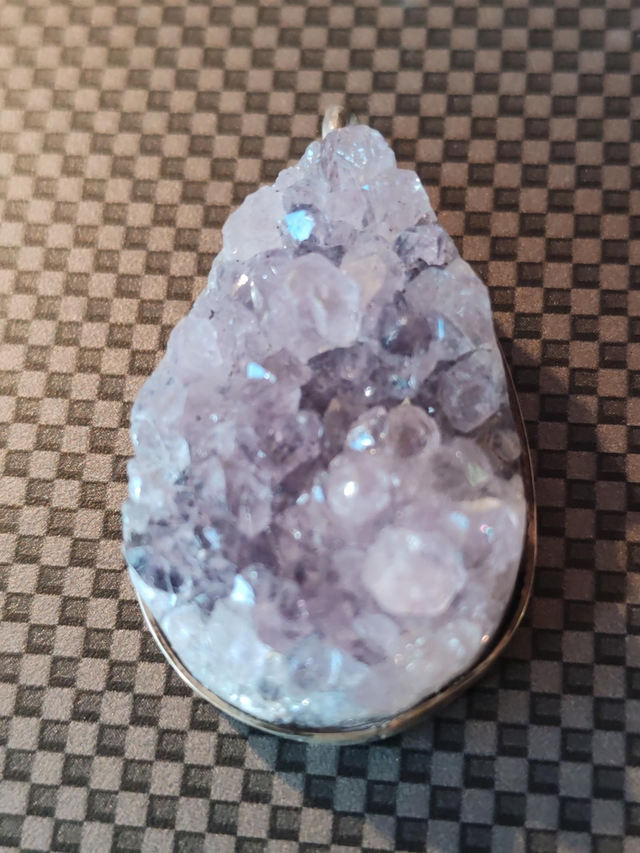 Améthyste petit amas sur argent 950