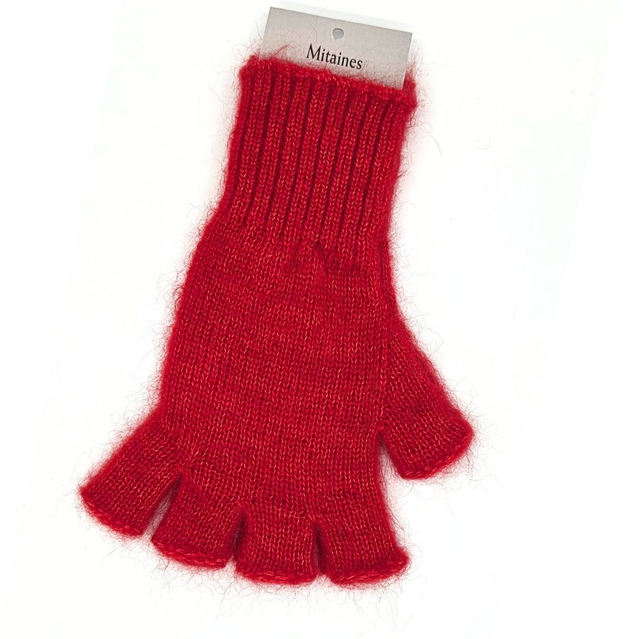 Mitaines avec doigts Mohair et Soie