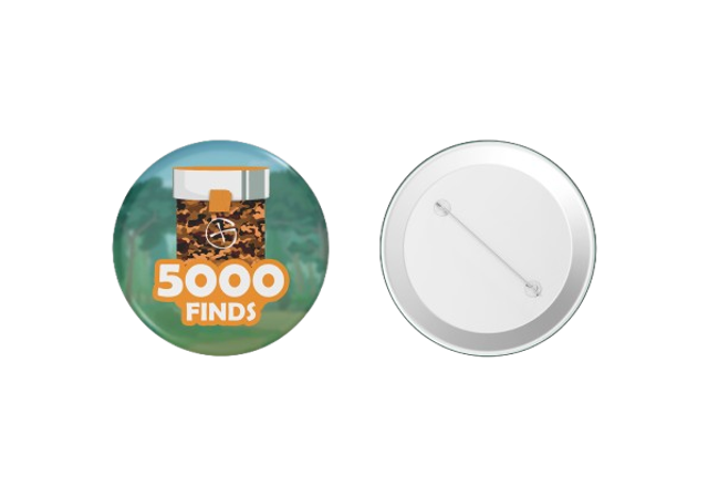 Badge Geocaching - 5000 Finds (Ø 4,4 cm)