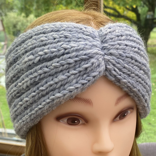 Bandeau large laine Gris clair