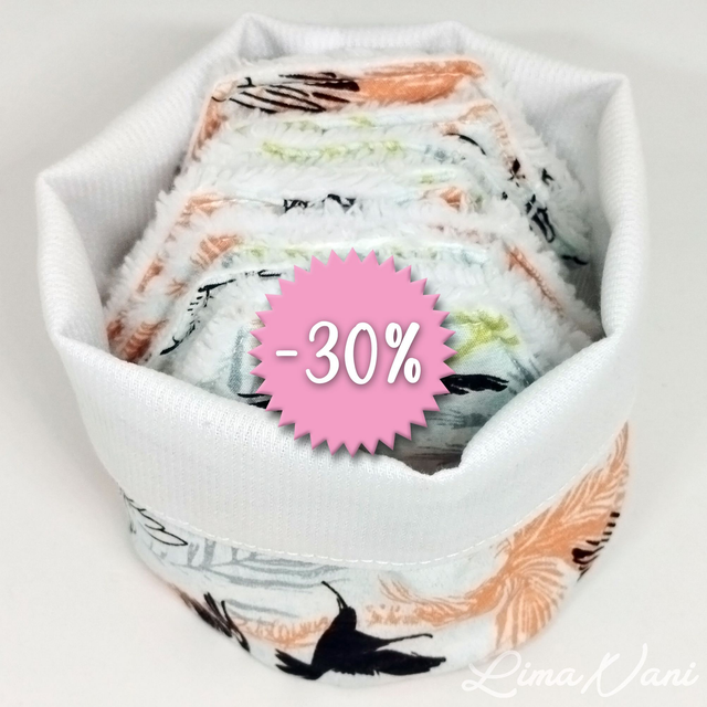 MAKA LITT HINA, le petit panier de 10 mini lingettes lavables