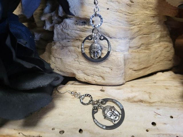 Boucles d'Oreilles Néo Circlips "Spirale d'Acier" Zen"