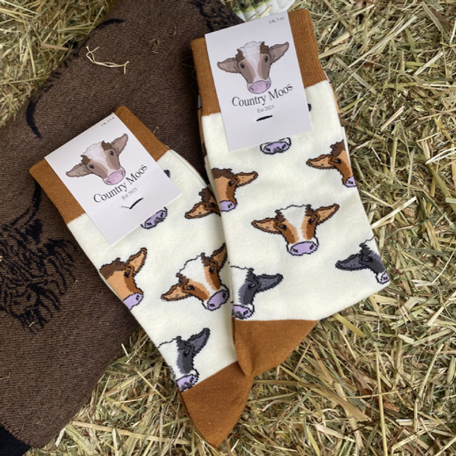 Mix Cow Socks (Crew Style)