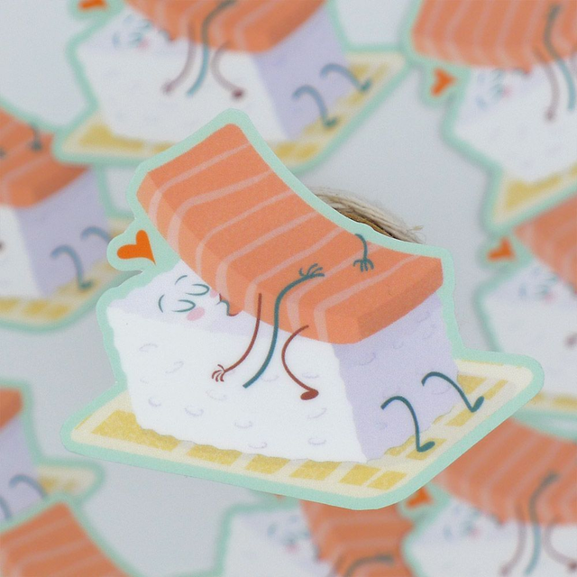 Single Sticker - Romantic Food - Sushi Love - ca. 5x5 cm  