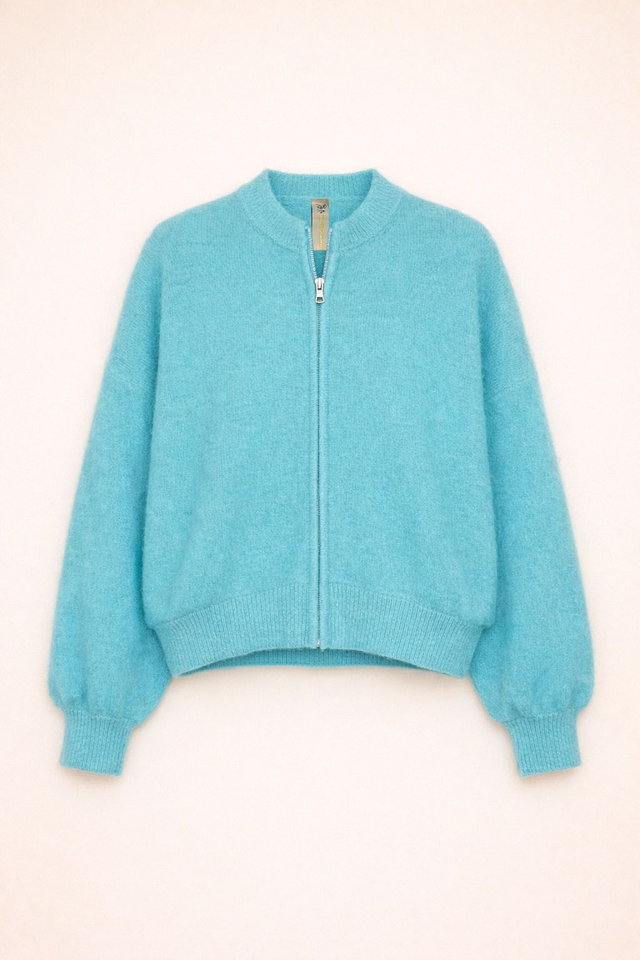 Maglione mohair con zip