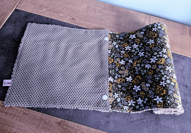 Essuie-tout lavable étoiles/fleurs kaki