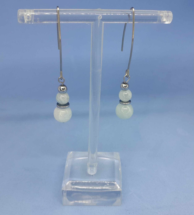 Boucles d&#039;oreilles crochet aigue marine