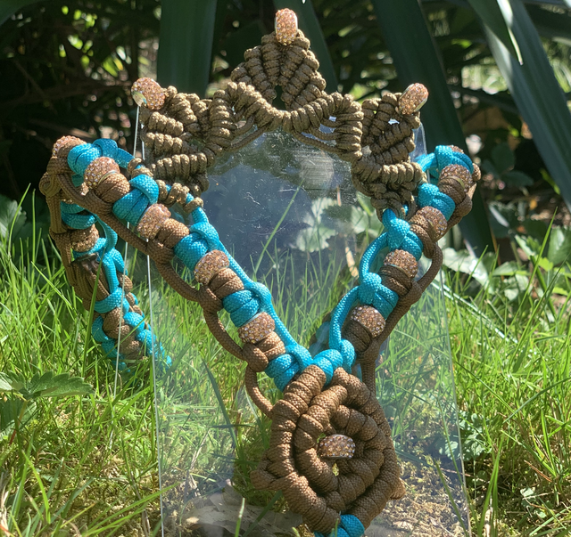 Headband PRESTIGE Choco/Turquoise  taille Poney/cob/full