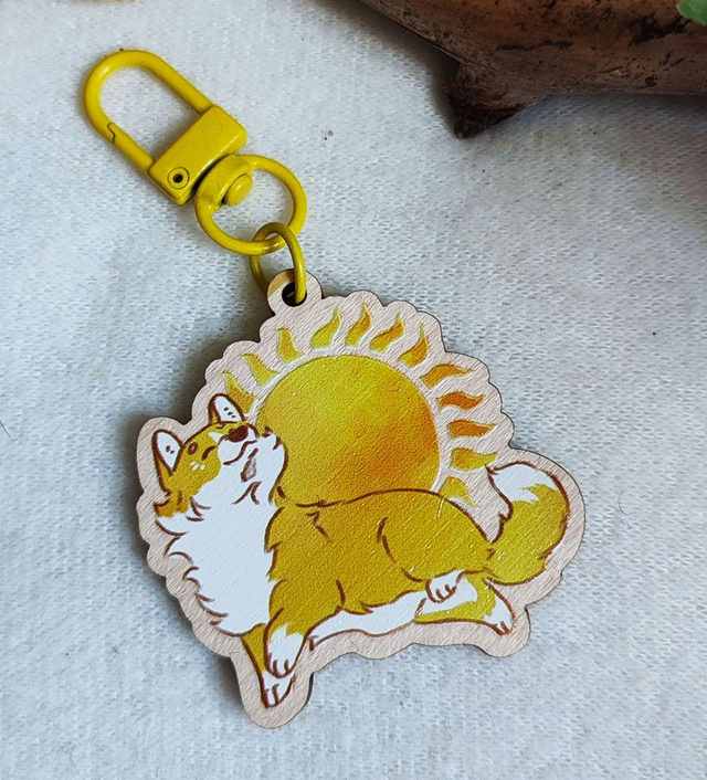 Porte-clés Corgi Soleil 