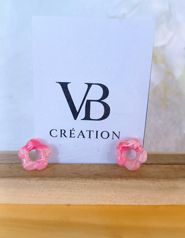 Pampilles petit modèle marbrées roses opaques 