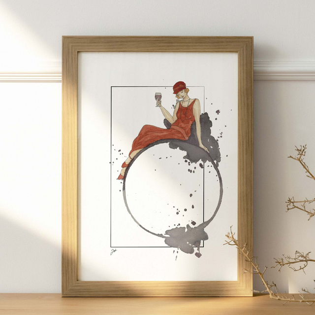 Affiche A4 - Vin Nature - Années Folles, Brun de Garance