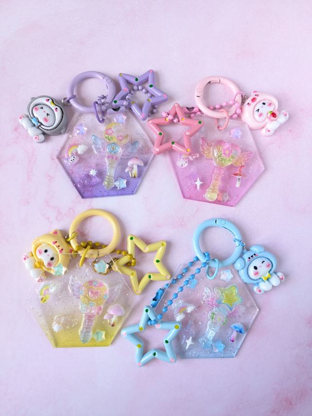 Porte-clé plaque Octogone Baguette Magique