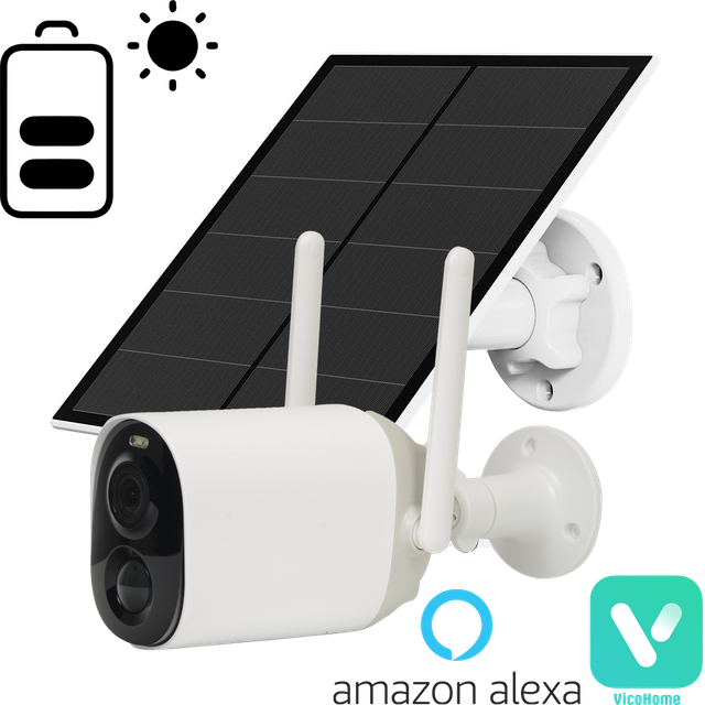 VicoHome CG7 3MP Solar Outdoor Camara, Wire-Free, WiFi, with PIR, 8000mAh Battery 	