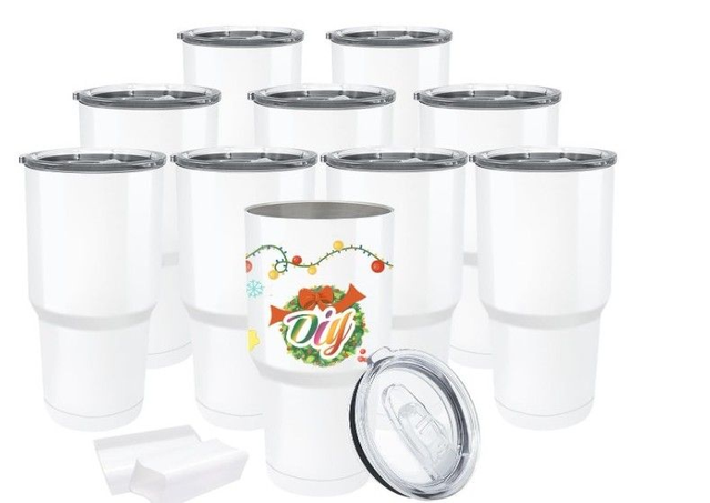 SUBLIMATED - 30oz Stainless Steel Double wall Vacuum Insulated Travel Cups