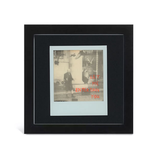 Framed Let Me Entertain You Polaroid Film with Embroidery Artwork