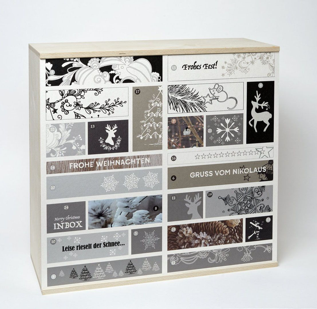 Front für Adventskalender, winterfarben 