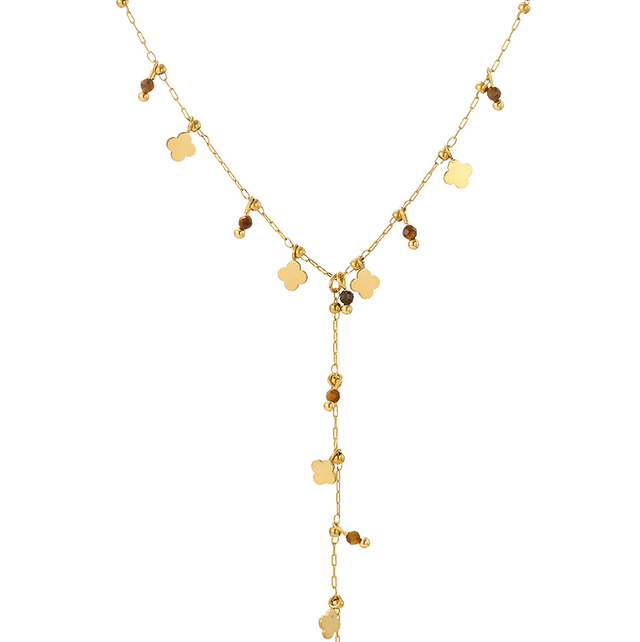 Collier perle et trèfle