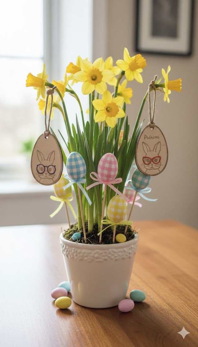 Œufs de Pâques en Bois à Personnaliser – Modèles Lapin et Lapine