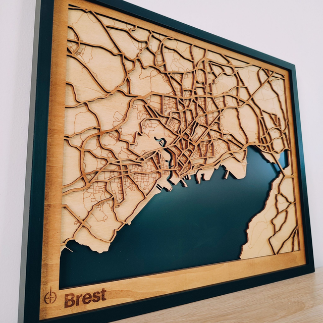 B06 – Carte de Brest 3D – Décoration Murale
