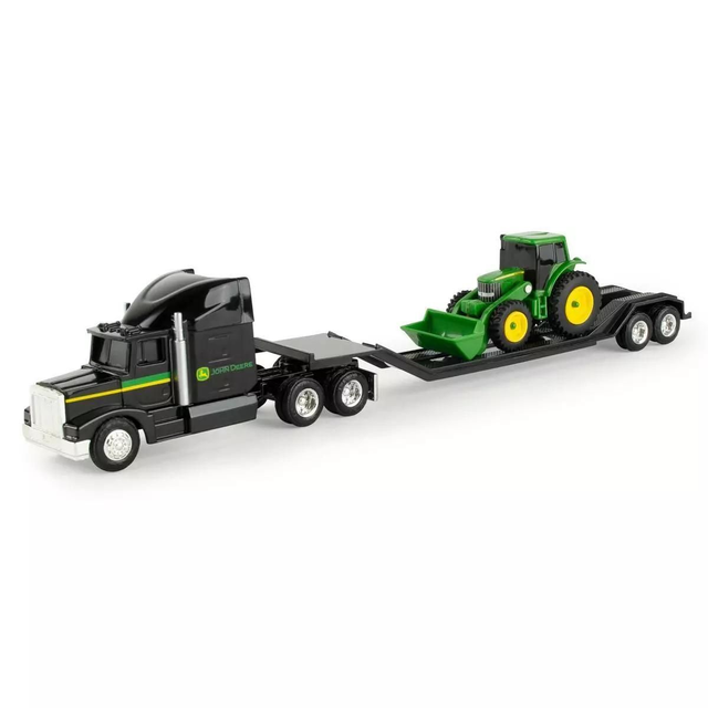 37382zw ensemble camion remorque et tracteur chargeur john deere 1:64