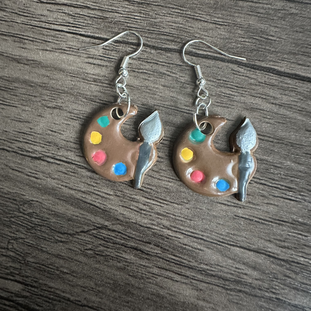 Polymer Clay Artists Palette Earrings