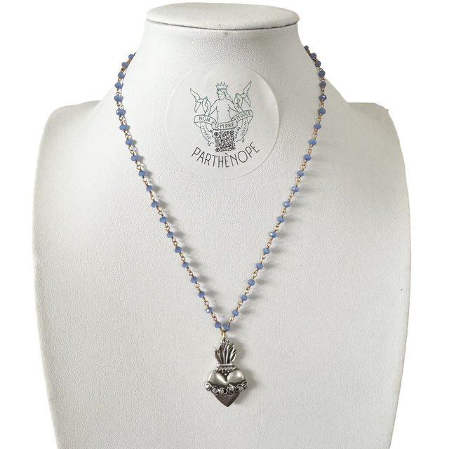 Cuore con rose silver